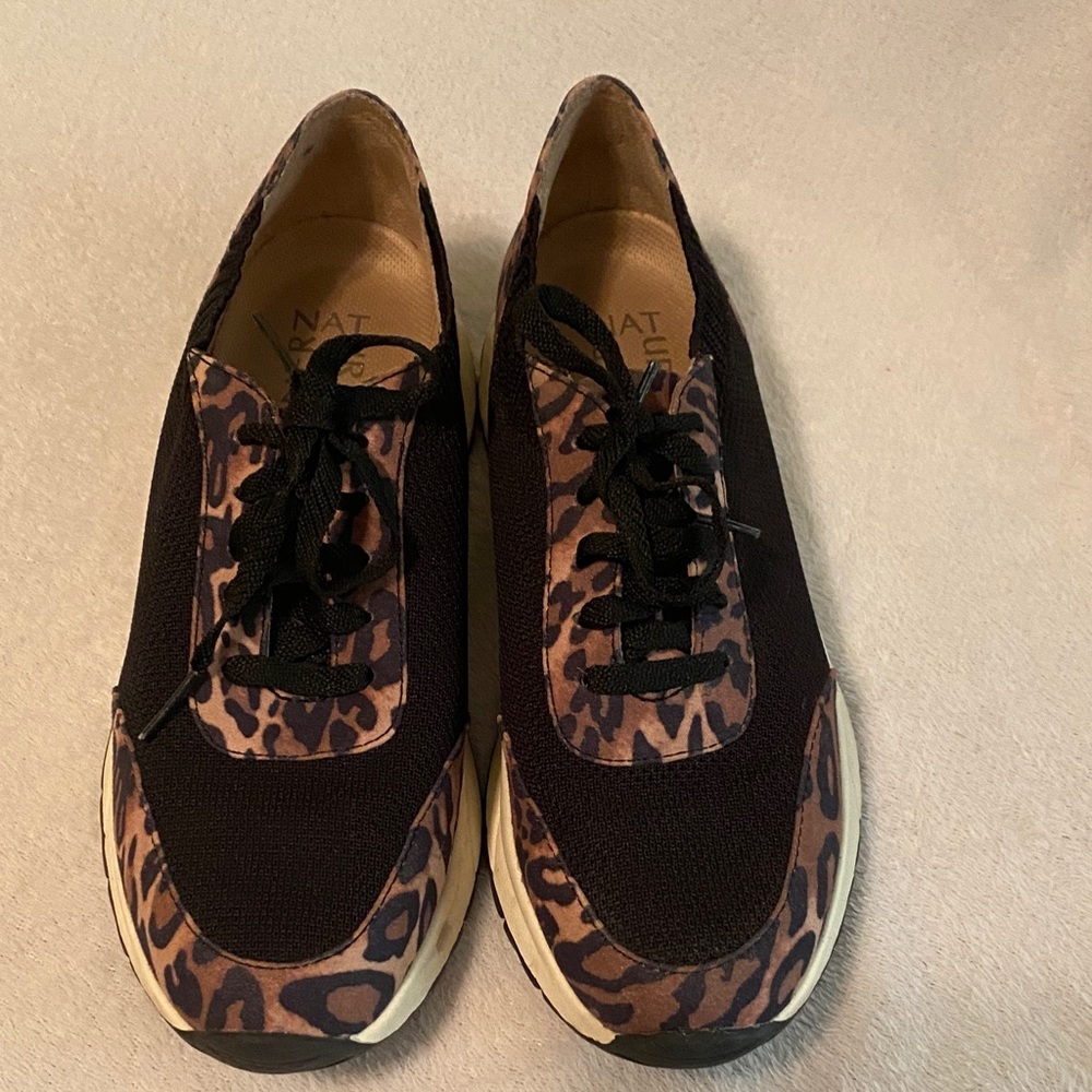 Naturalizer Black and Brown Leopard Print Sneakers